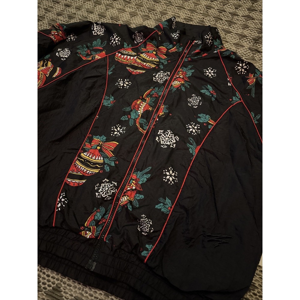 Active Elements Vintage 80s Windbreaker Jacket Women's Ugly Christmas Size M NWT - Picture 3 of 11
